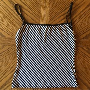 Vintage Striped Stretchy Tank w/Lace Straps